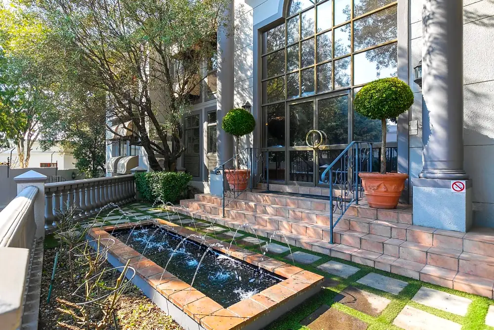 Entrance and fountain at The Workplace, Regent Hill Office Park, Lonehill