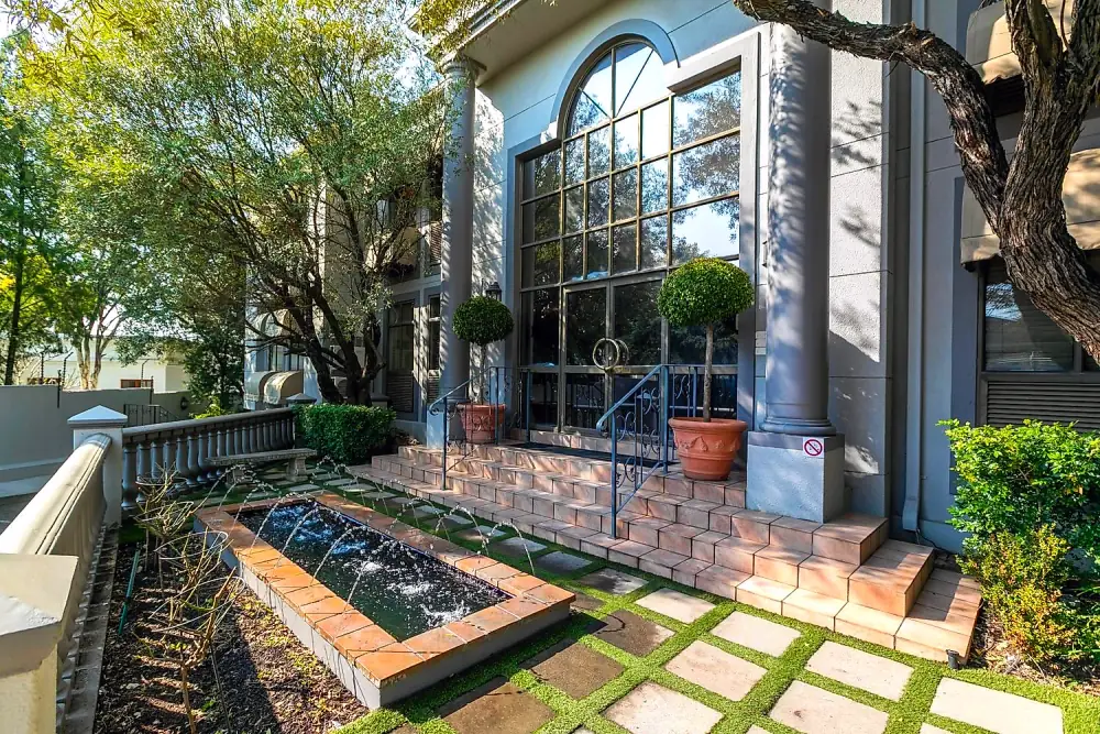 Walkway to The Workplace serviced office entrance in Lonehill, Sandton