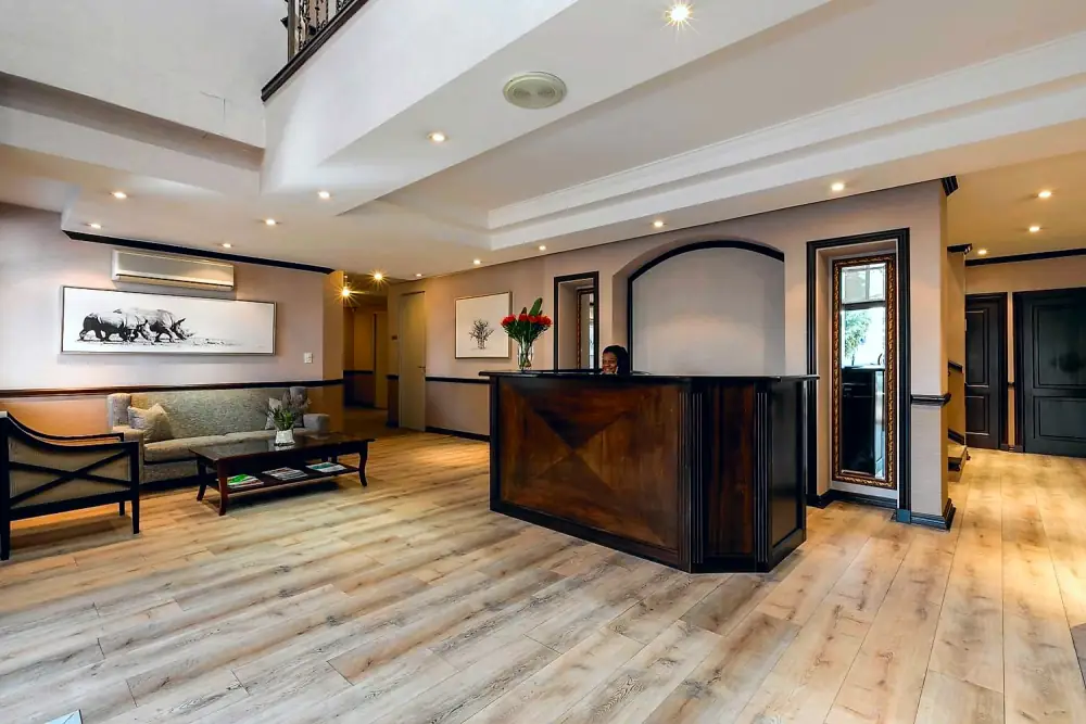Double-volume reception at The Workplace, Regent Hill Office Park, Lonehill