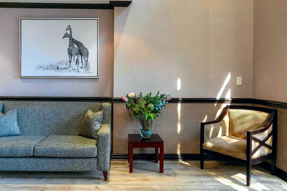 Reception lounge seating at The Workplace serviced offices, Lonehill